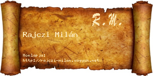 Rajczi Milán névjegykártya