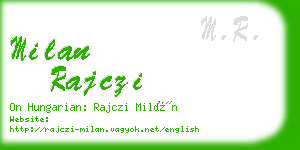 milan rajczi business card